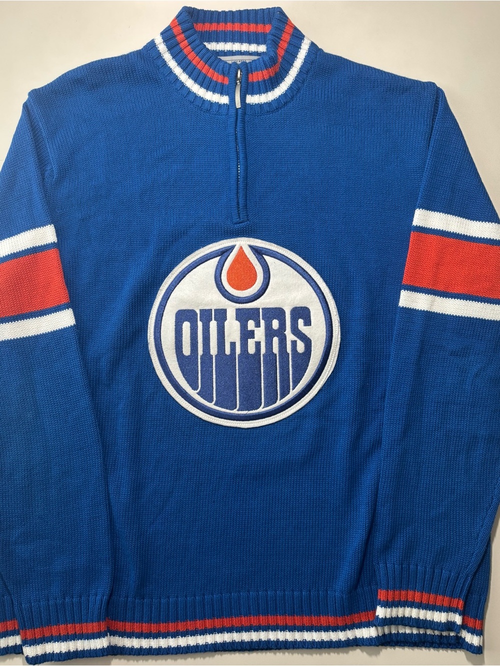 NHL by ILANCO Edmonton Oilers knitted turtle neck zip up sweater